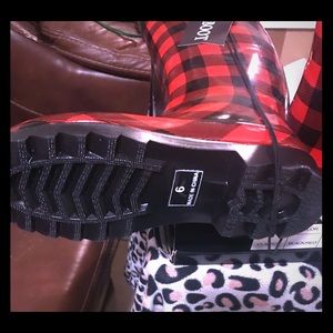 Red and Black Rainboots